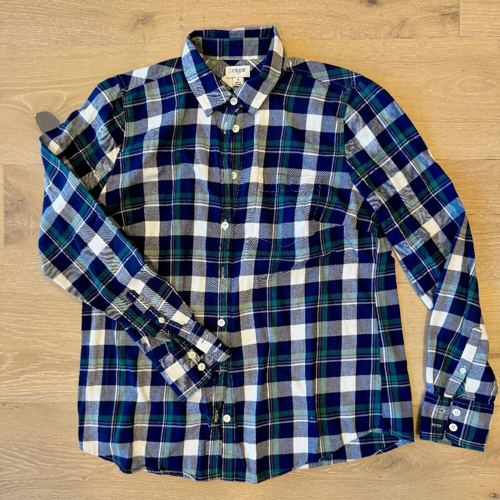 J.Crew Factory Women's Plaid Flannel Button Down Shirt